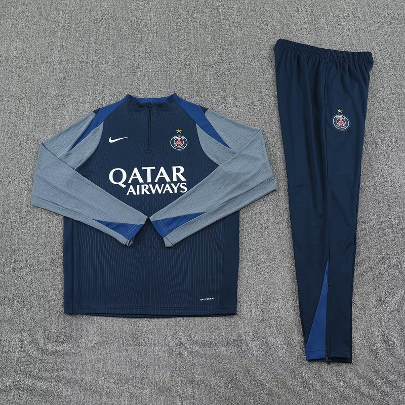 25-26 PSG Navy Training Long Football Player Version Tracksuits 1