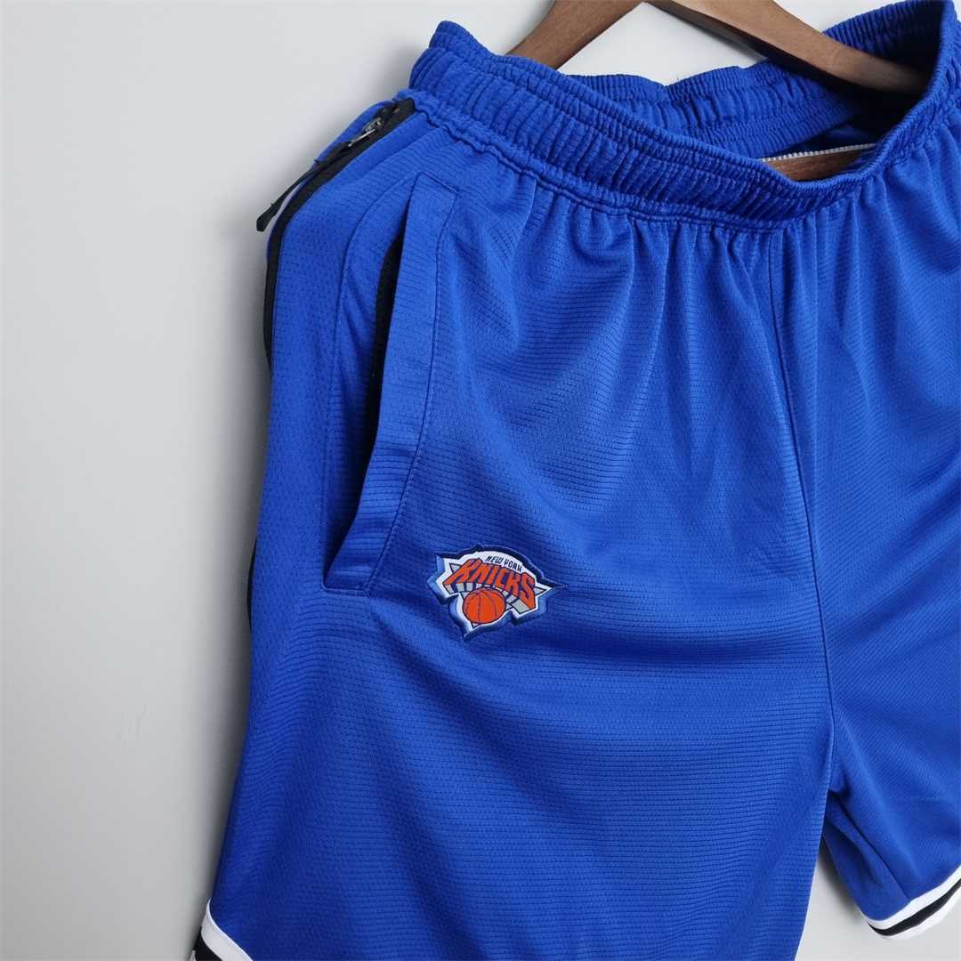 2022 New York Knicks NBA US Training Shorts Blue 3