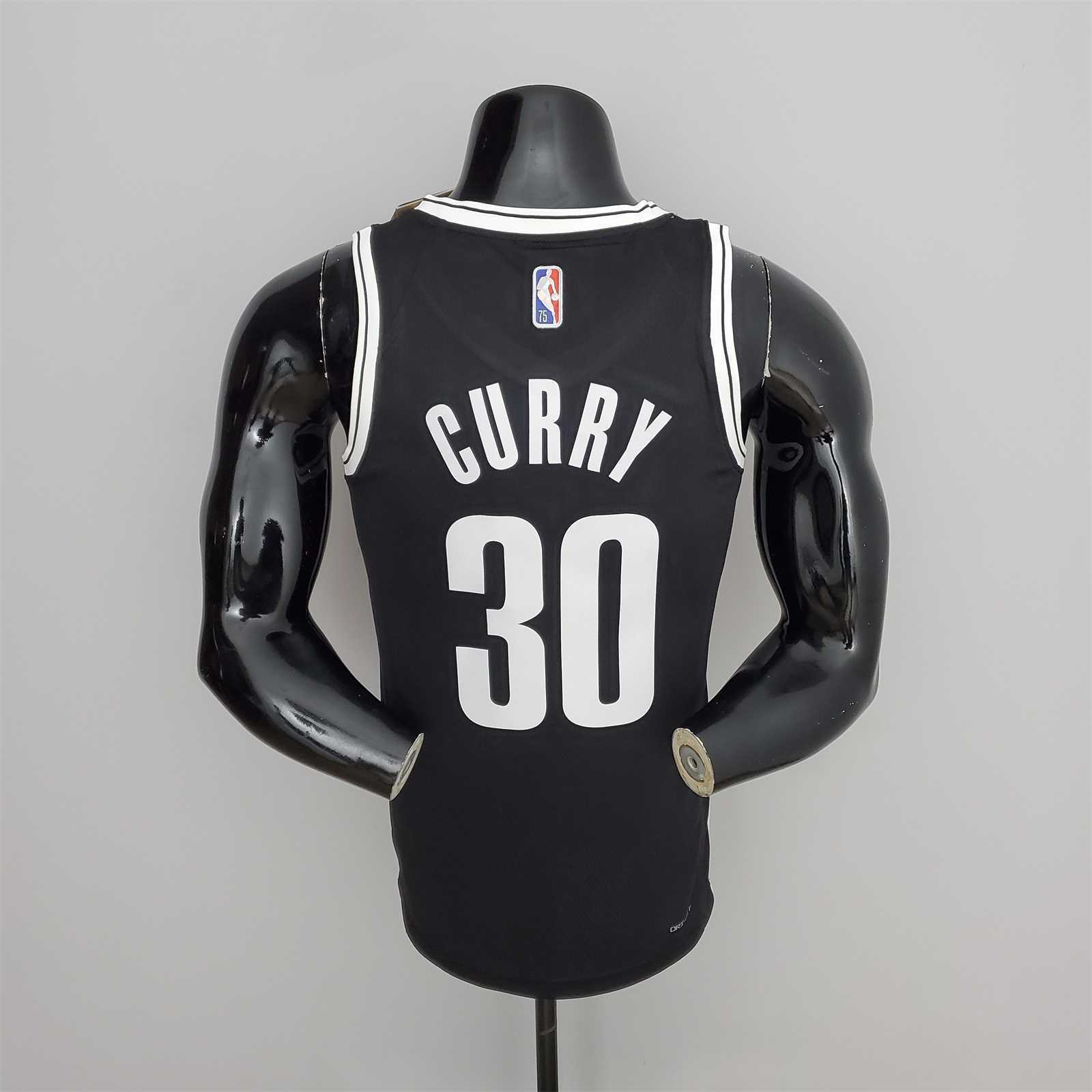 75th Anniversary Curry #30 Nets Black NBA Jersey 6