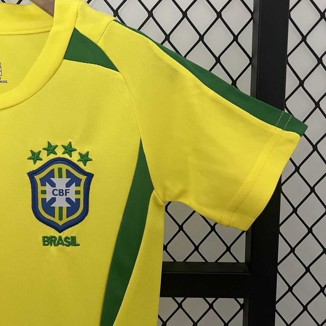 2002 Brazil Home Retro Kids Kit World Cup Shirt Soccer Jerseys Yupoo 6