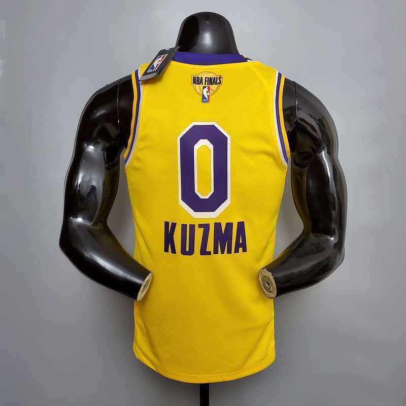 New KUZMA #0 Lakers Commemorative Edition Round neck yellow 6