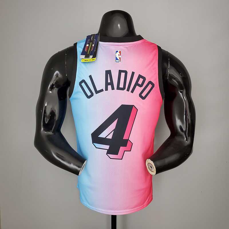 New Miami Heat OLADIPO#4 City Edition Pink Blue Gradient Color 6