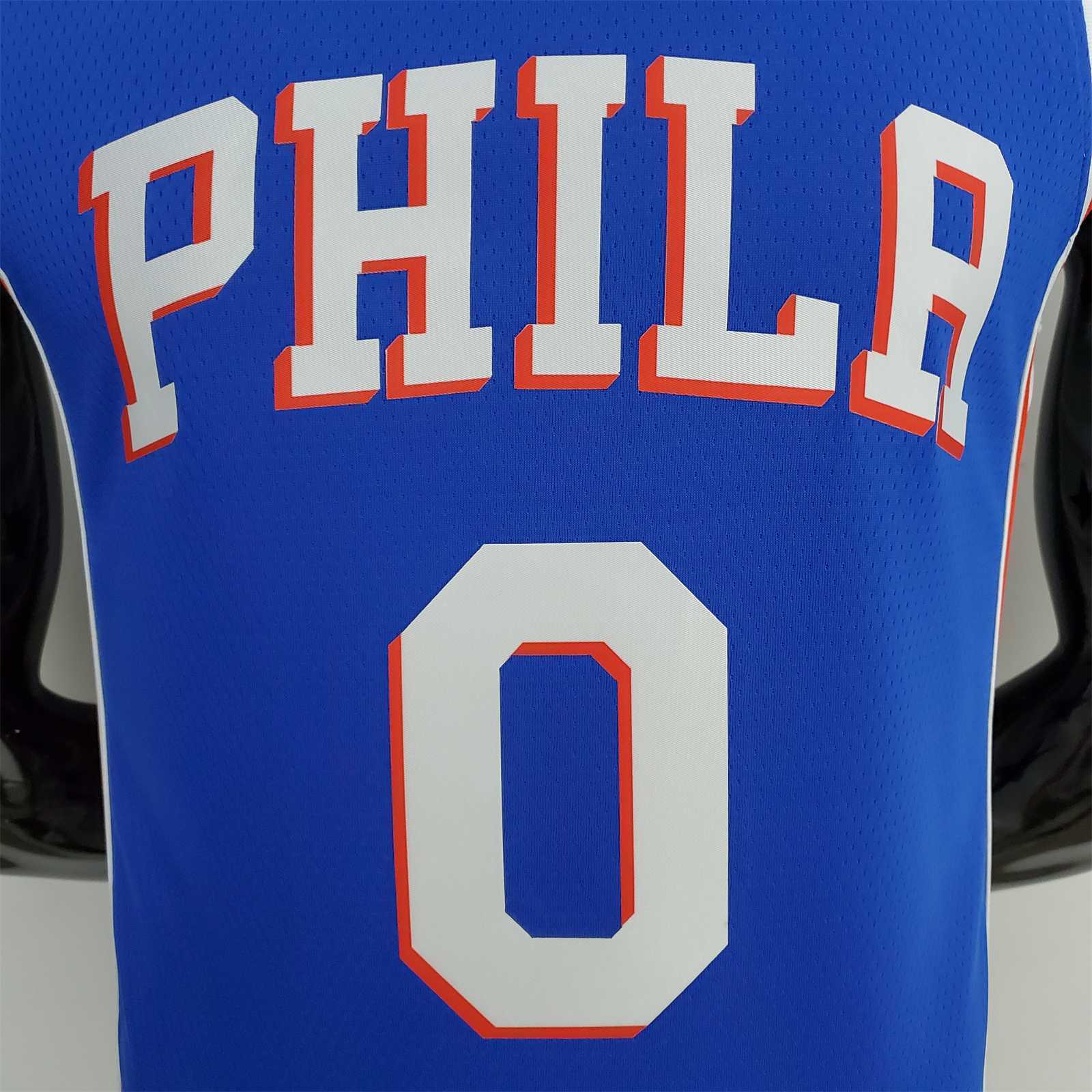 75th Anniversary Philadelphia 76ers MAXEY#0 Blue NBA Jersey 6