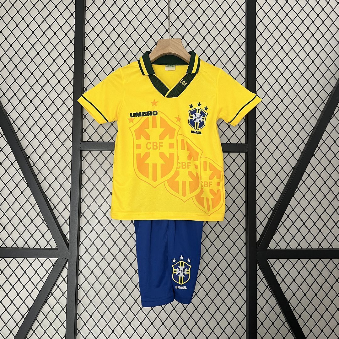 1994 Brazil Home Retro Kids Kits World Cup Shirt Soccer Jerseys Yupoo