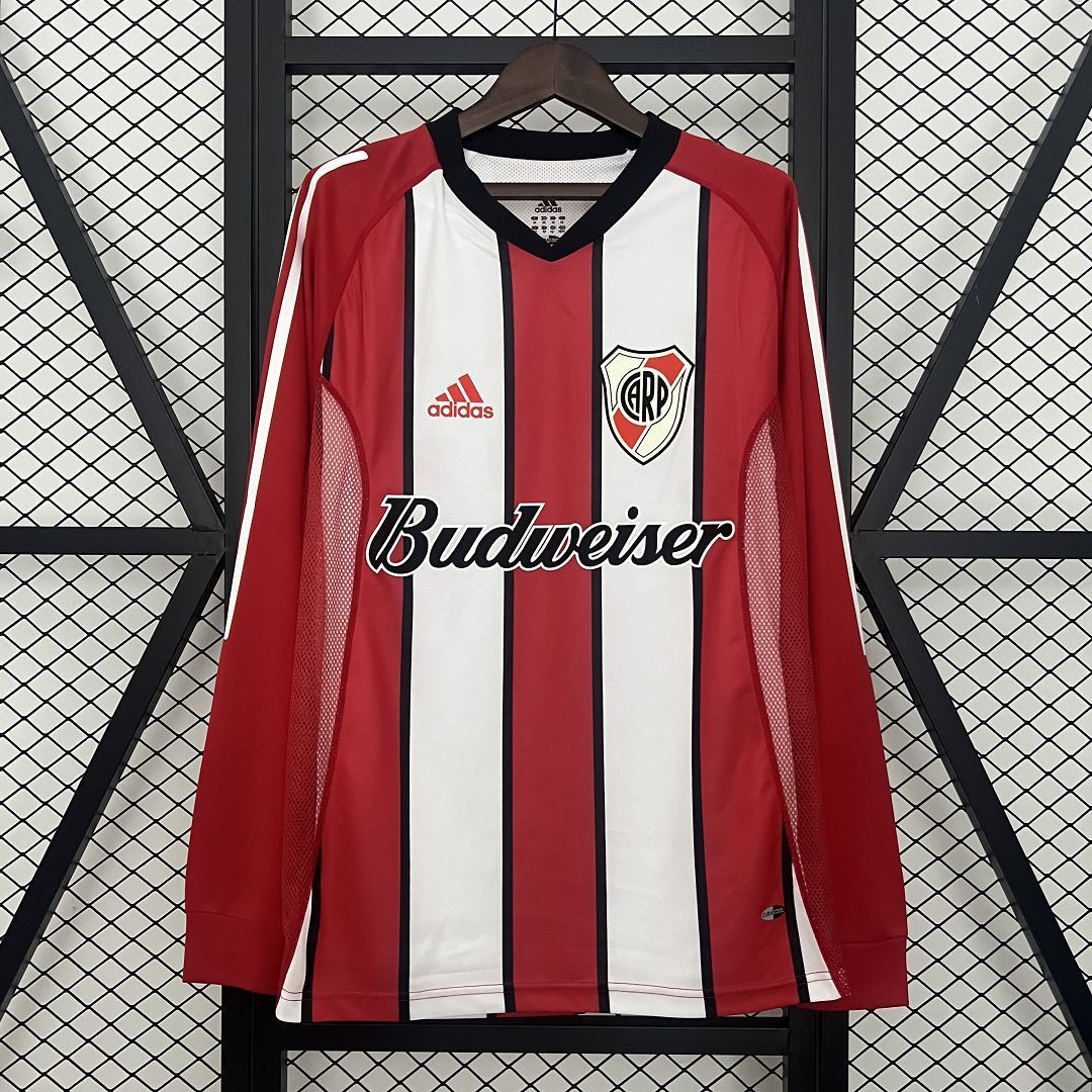 03-04 River Plate Away Long Sleeve Retro Kit Vintage Shirt AAAAJersey Dropship Yupoo