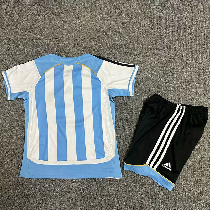 2006 Argentina Home Retro Kid Kits Youth Apparels Soccer AAAAJersey Yupoo 1