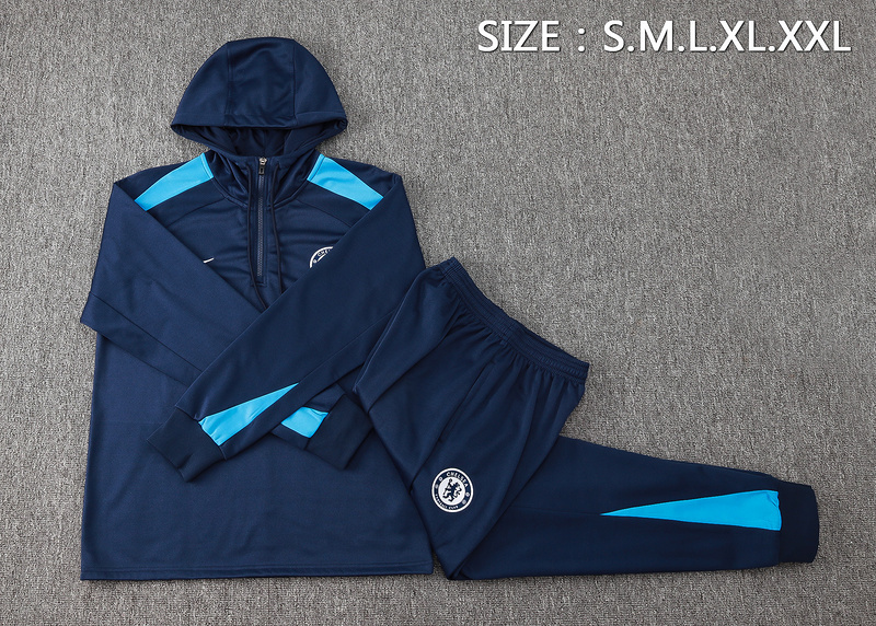 24-25 Chelsea Hoodie Long Sleeve Training Suit Football Shirts 1