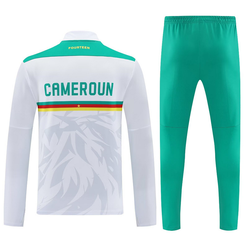 25-26 Cameroon White Football Tracksuits Long Jacket Suits 2