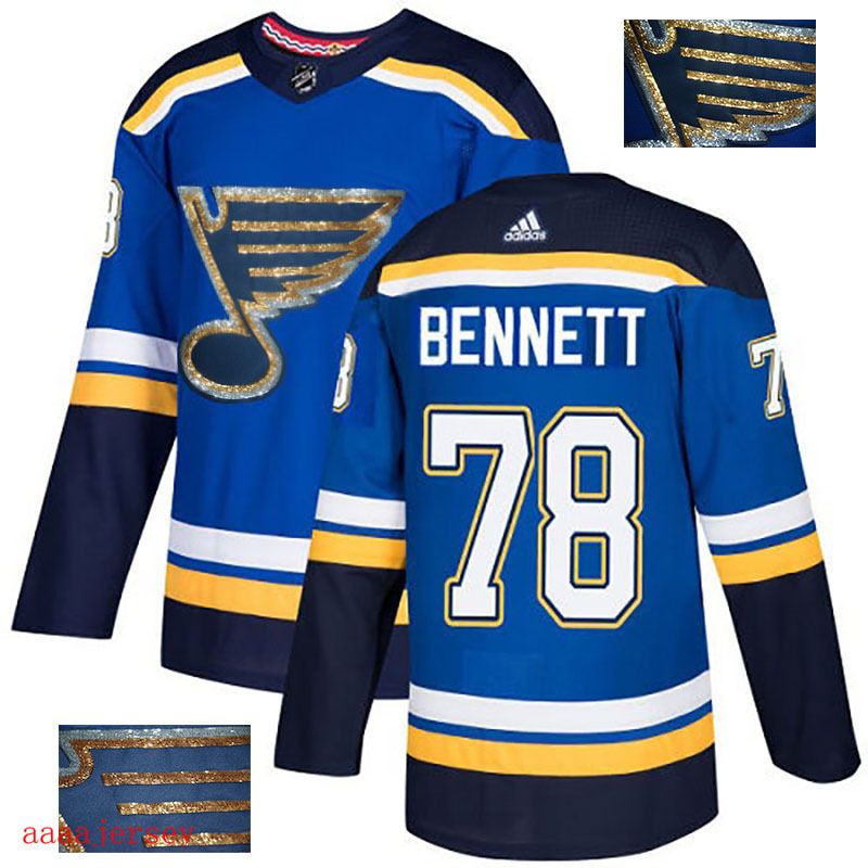 2018 St. Louis Blues ice hockey jersey M-3XL 圣路易蓝调队时尚亮片款冰球服 34