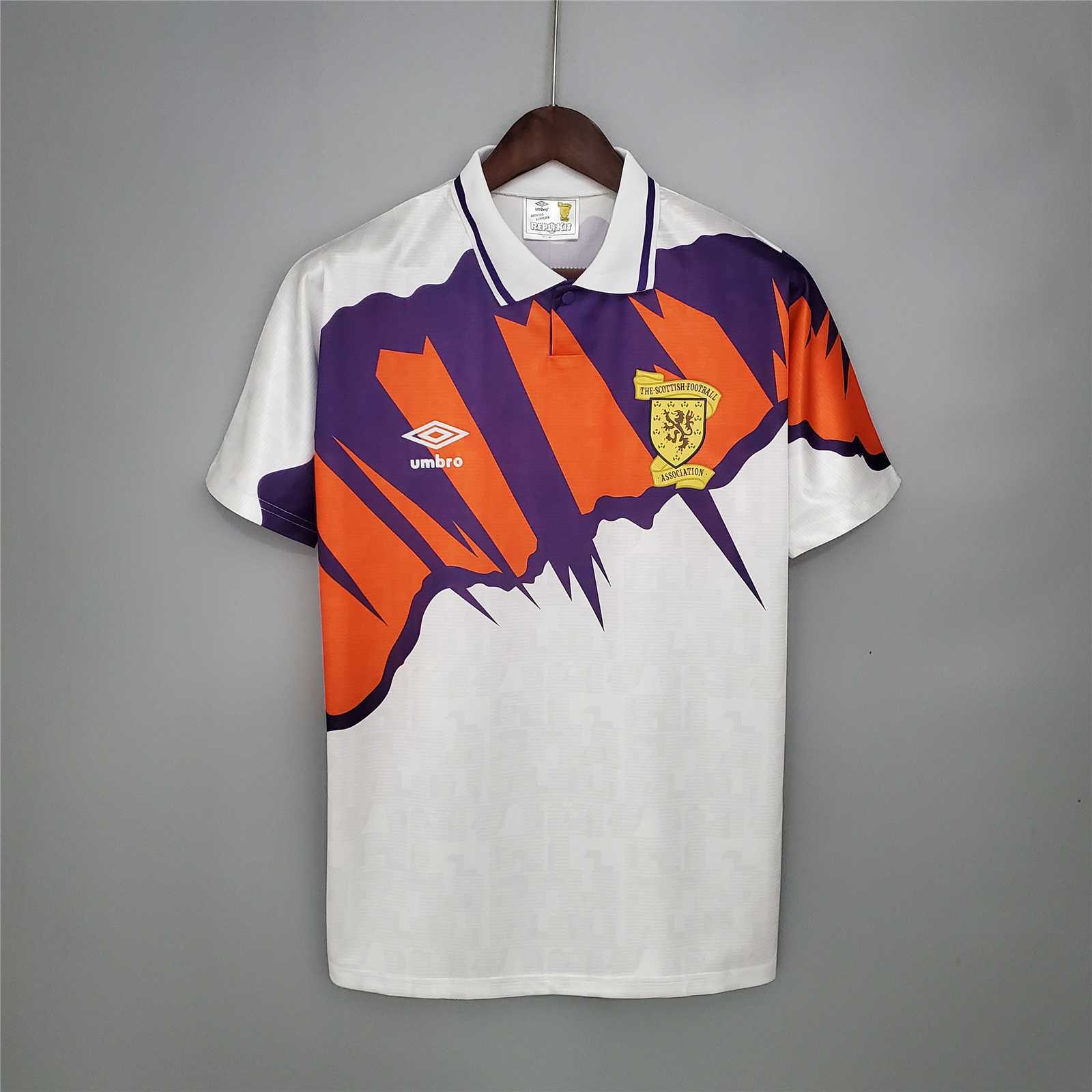 91-93 Scotland away soccer jersey