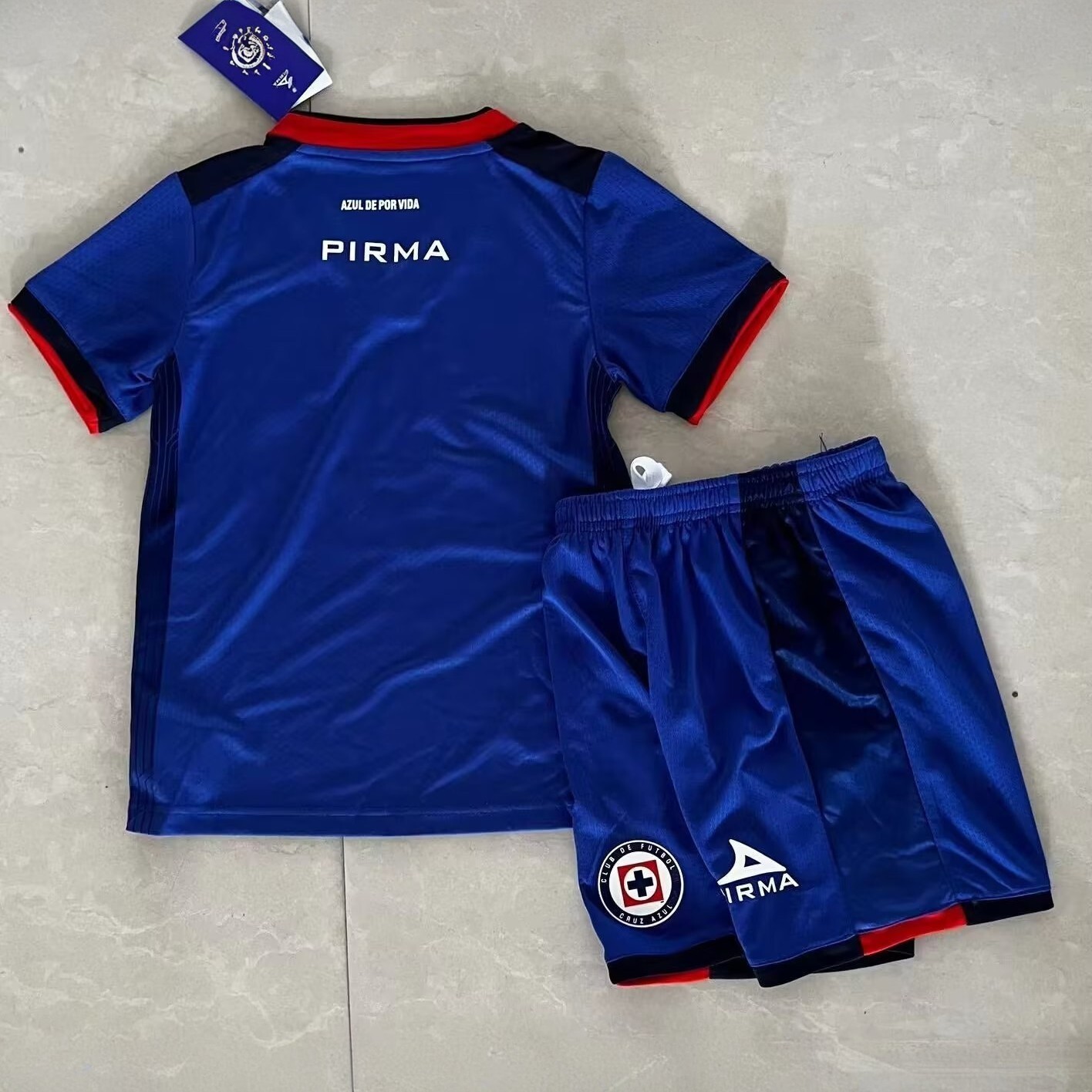 23-24 Cruz Azul Home Kids Kit Children Suits Soccer Jerseys Yupoo 1