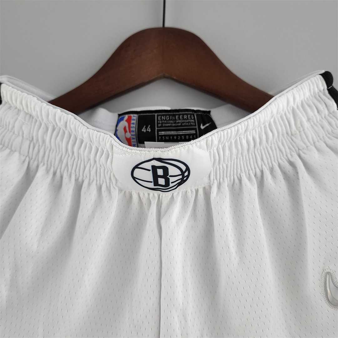 75th anniversary Brooklyn Nets White NBA shorts 1