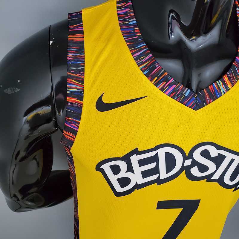 Durant #7 Brooklyn Nets Commemorative Edition Yellow 1