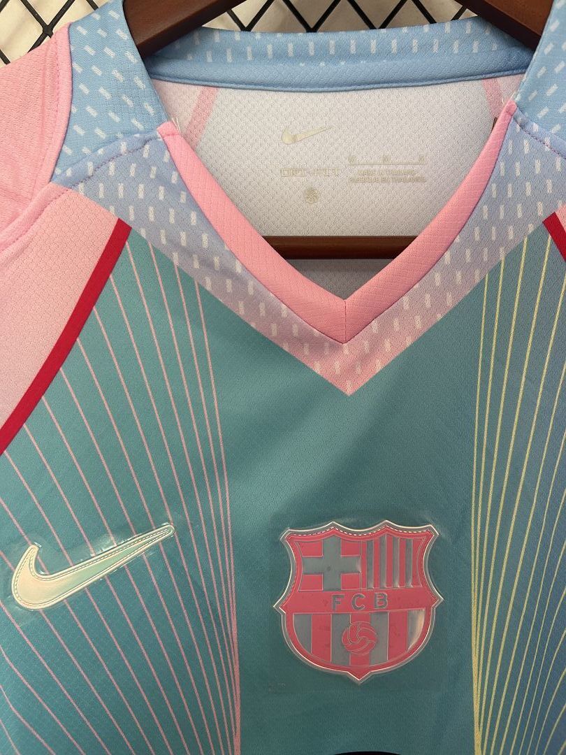 25-26 Barcelona Blue&Pink Special Edition Kit Football T-Shirt Soccer AAAAJersey Yupoo 2