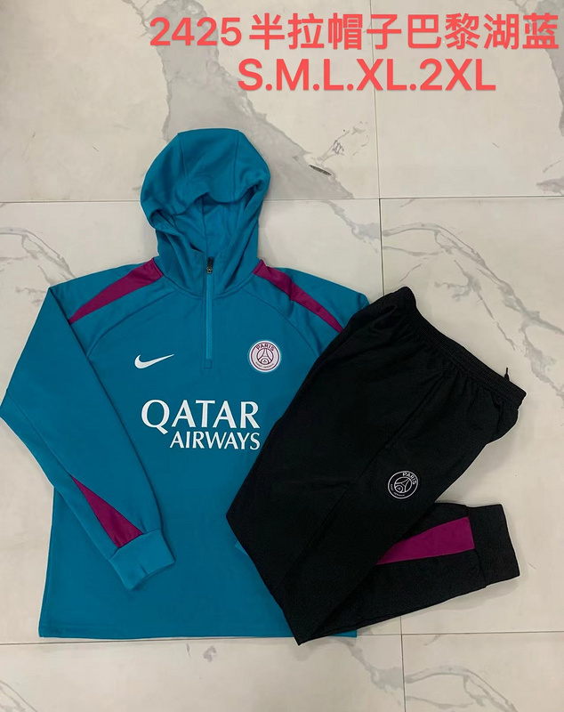 24-25 PSG Hoodie Long Sleeve Training Suit Football Shirts 1