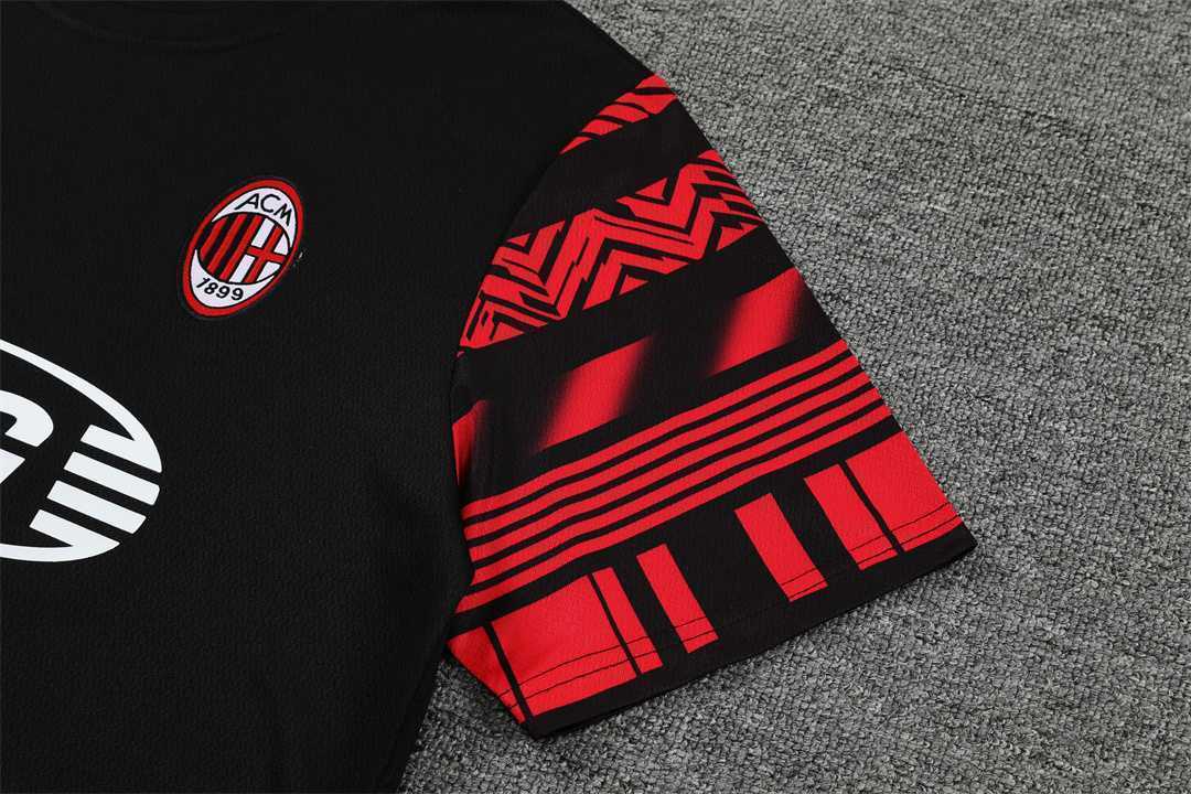 22-23 AC Milan Training Short Sleeve Kit Black 5
