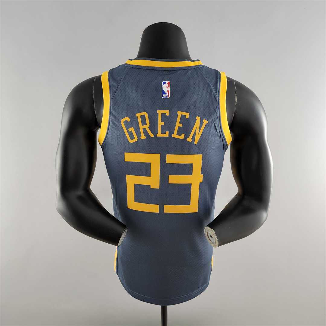 2018 GREEN #23 Golden State Warriors Grey NBA Jersey 4