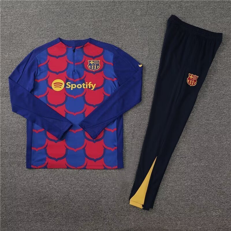24-25 Barcelona Long Sleeve Training Suit Football Shirts 1