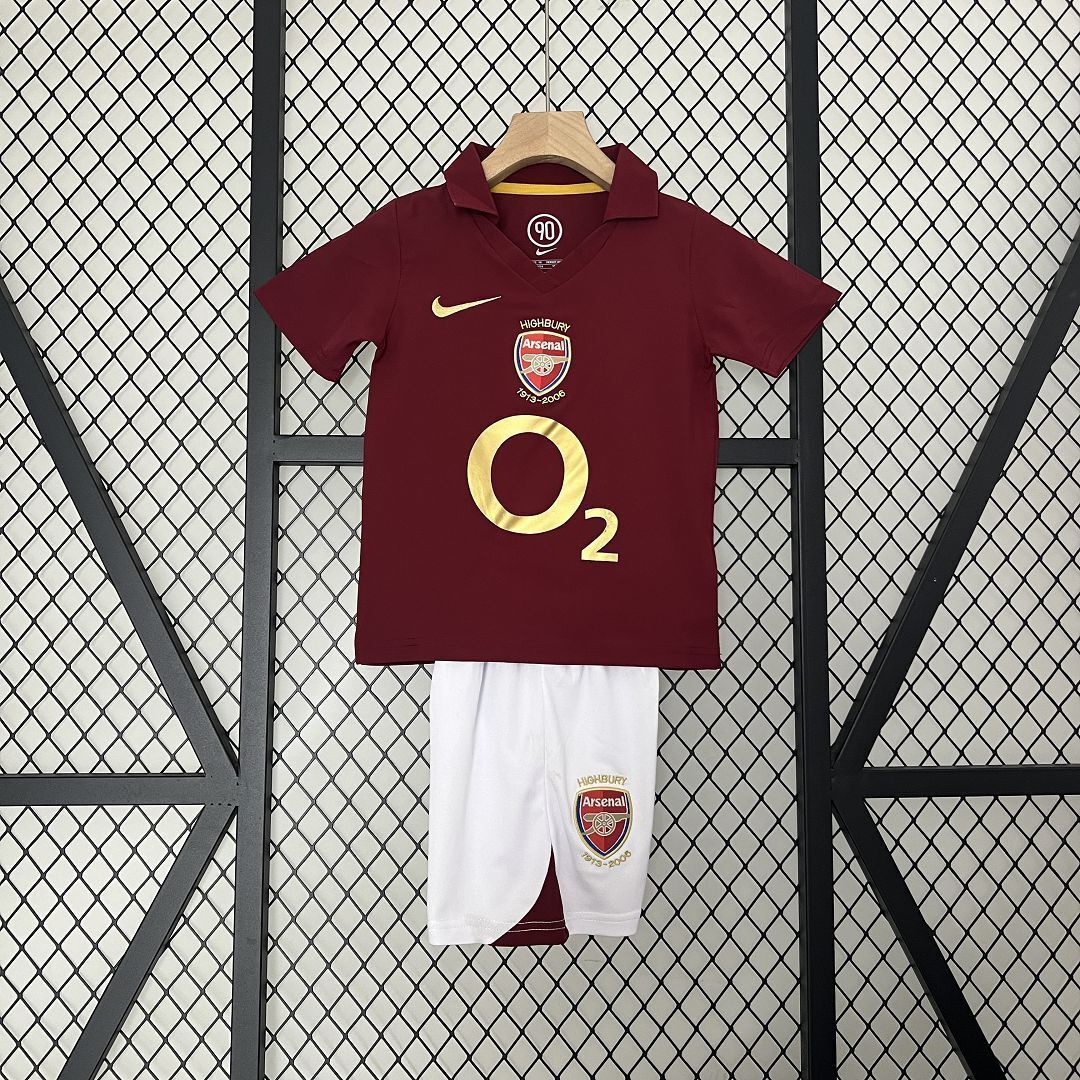 05-06 Arsenal Home Retro Kids Kits Children Shirt Cheap Jerseys Yupoo