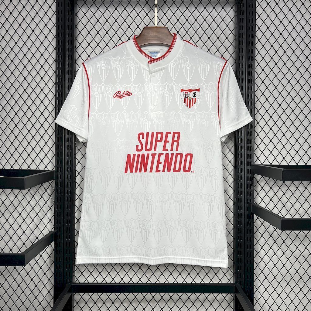 91-92 Sevilla Home Retro Kit Vintage Shirt Soccer AAAAJersey Yupoo