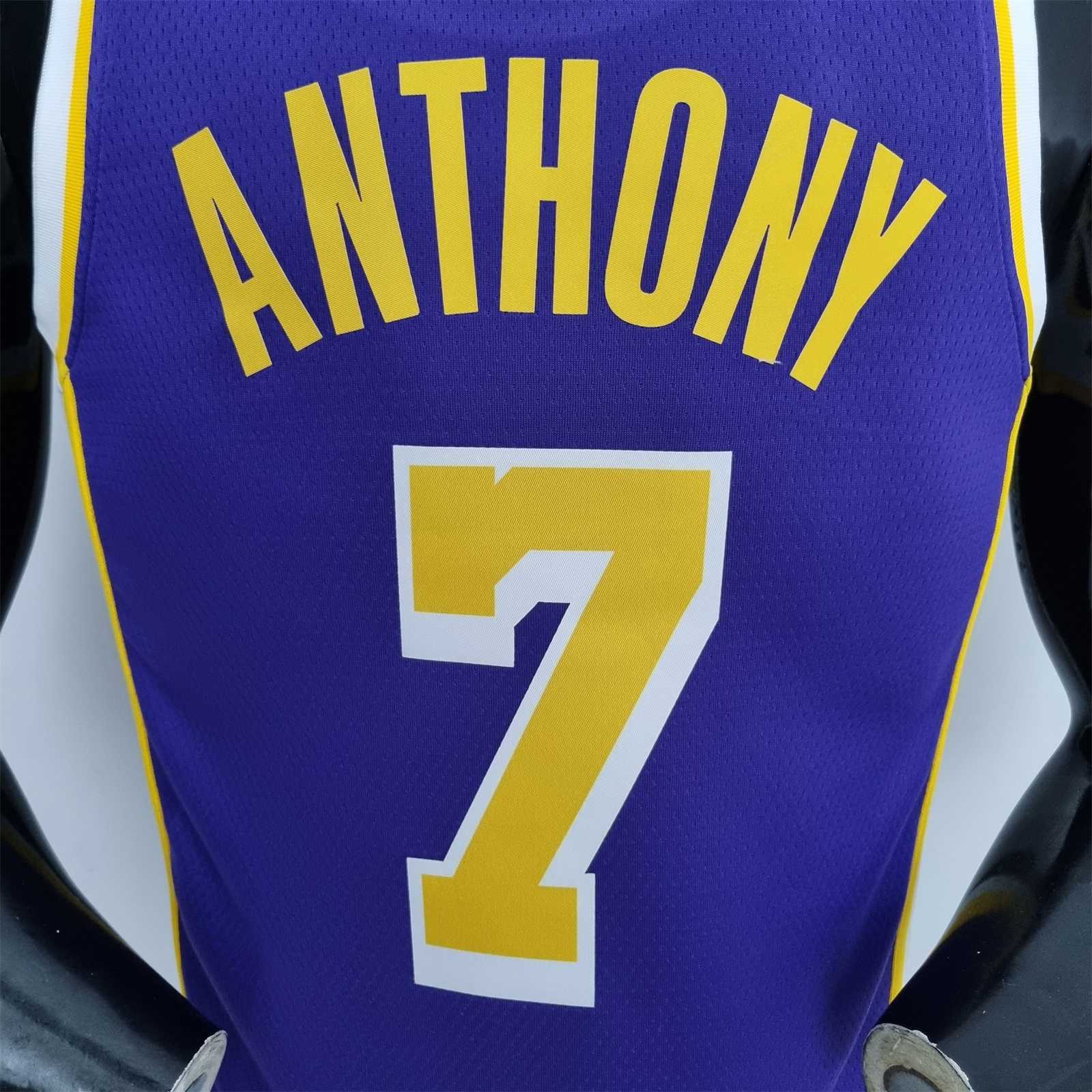 75th Anniversary Anthony #7 Los Angeles Lakers Jordan Purple NBA Jersey 2