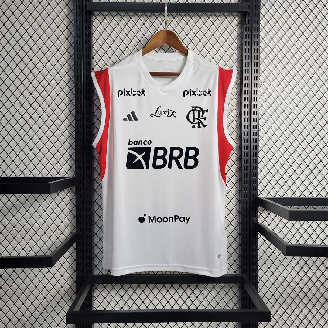 23-24 Flamengo Training Suit White Tank Top