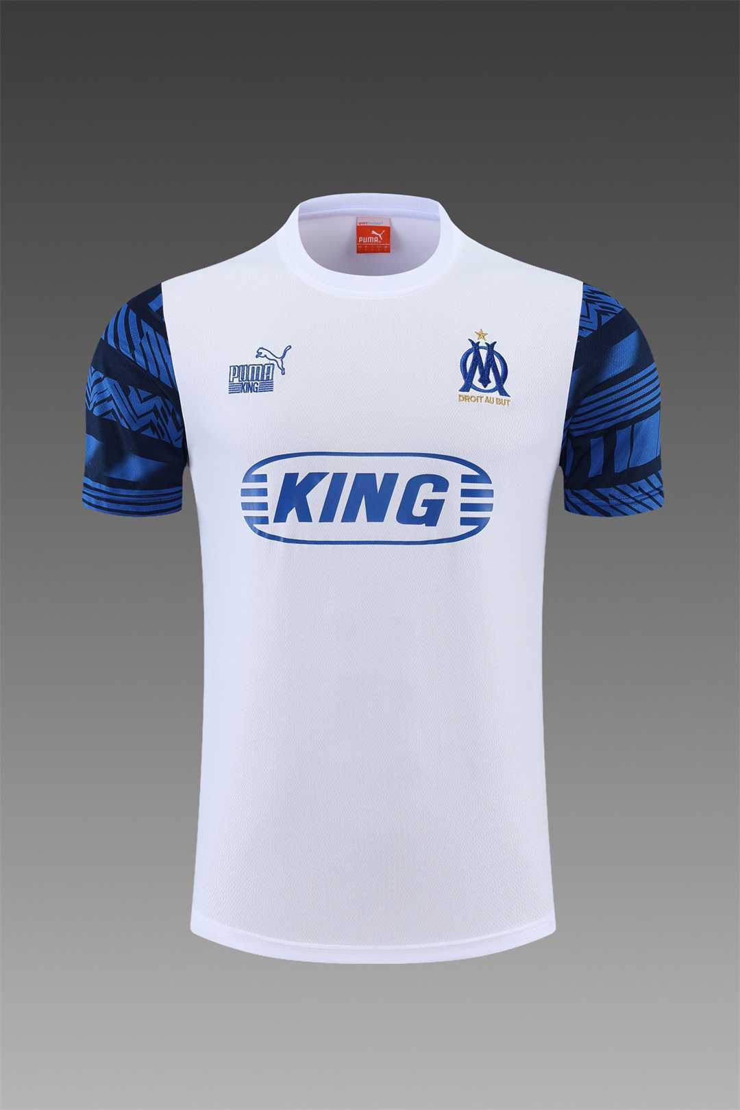 22-23 Marseille Training Suit Short Sleeve Kit White Grey 7