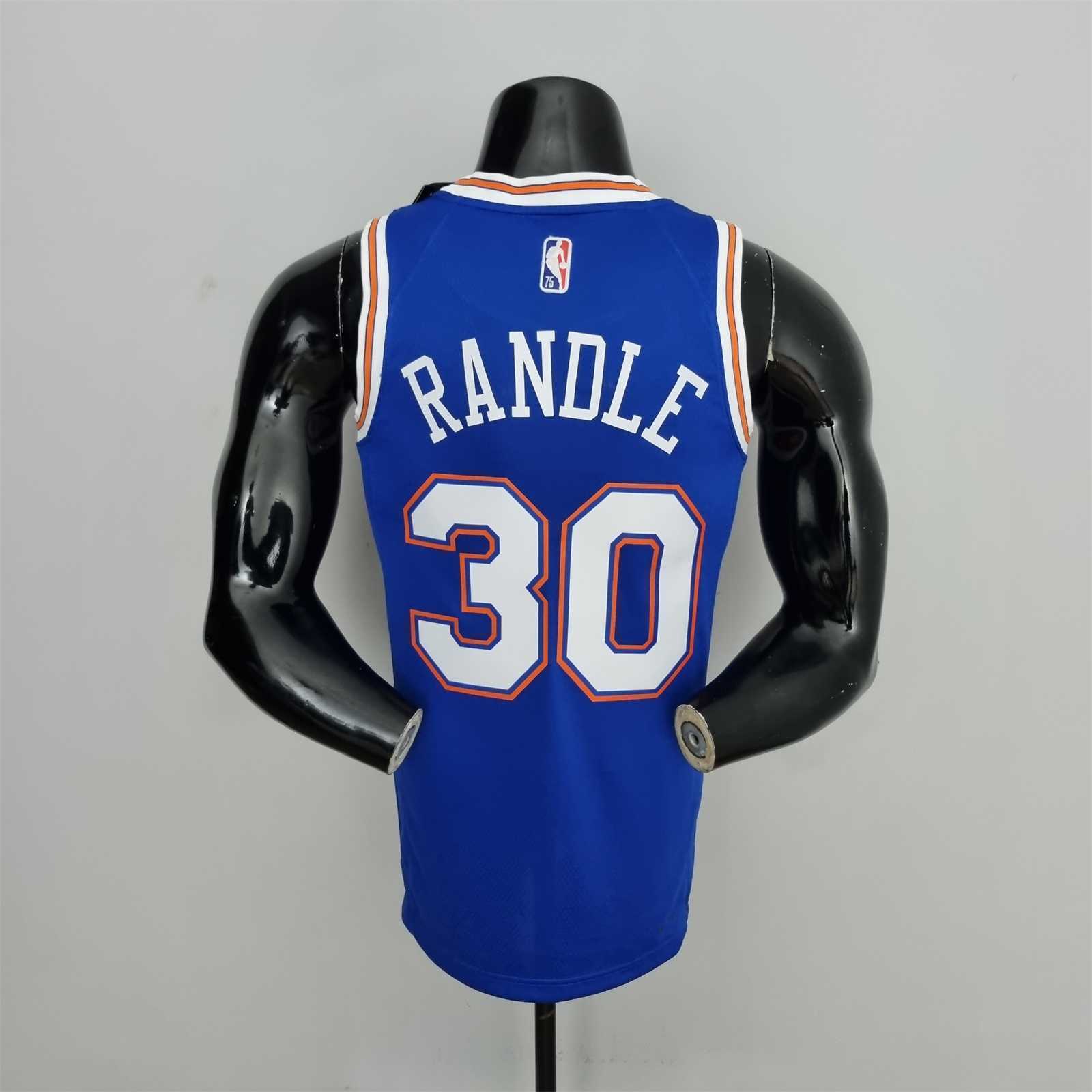 75th Anniversary Randle #30 New York Knicks Jordan Limited Blue NBA Jersey 6