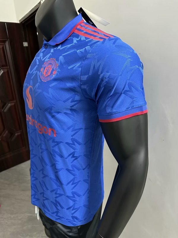 25-26 Manchester United Blue Polo Kit Special Edition Player Version Soccer AAAAJersey Yupoo S- 3