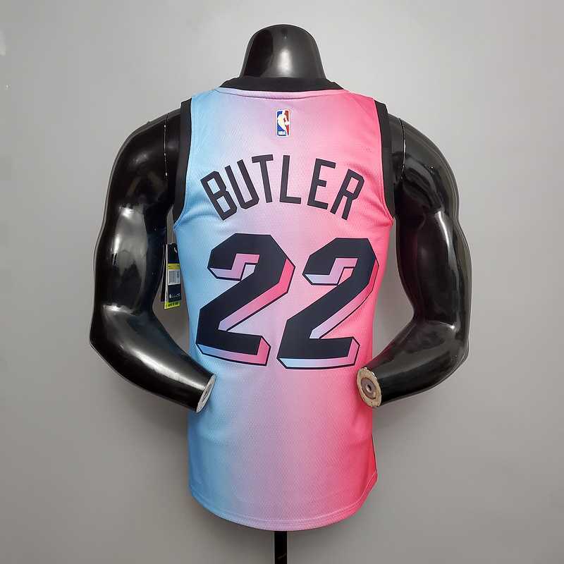 New Miami Heat BUTLER #22 City Edition Pink Blue Gradient Color 3