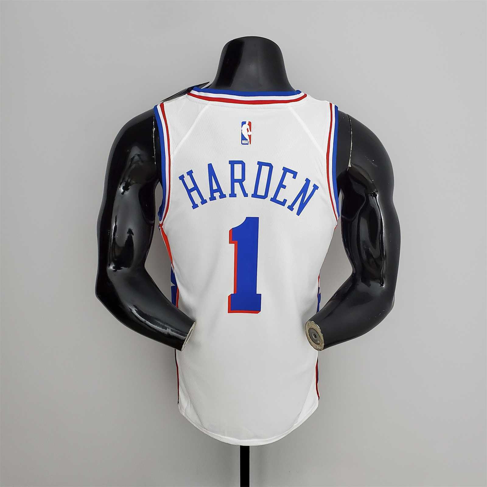 76ers Harden #1 V-Neck White 1