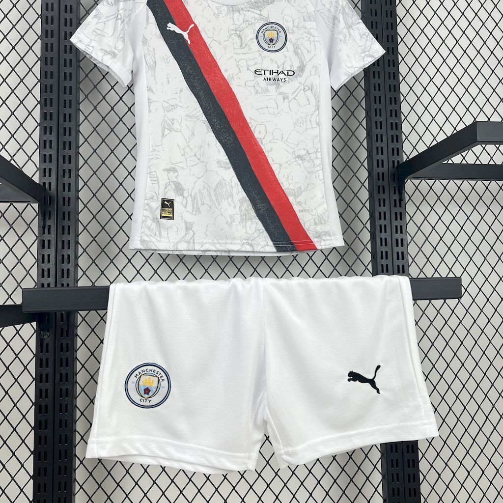 25-26 Manchester City Away Kid Kits Youth Apparels AAAAJersey Dropship Yupoo 4