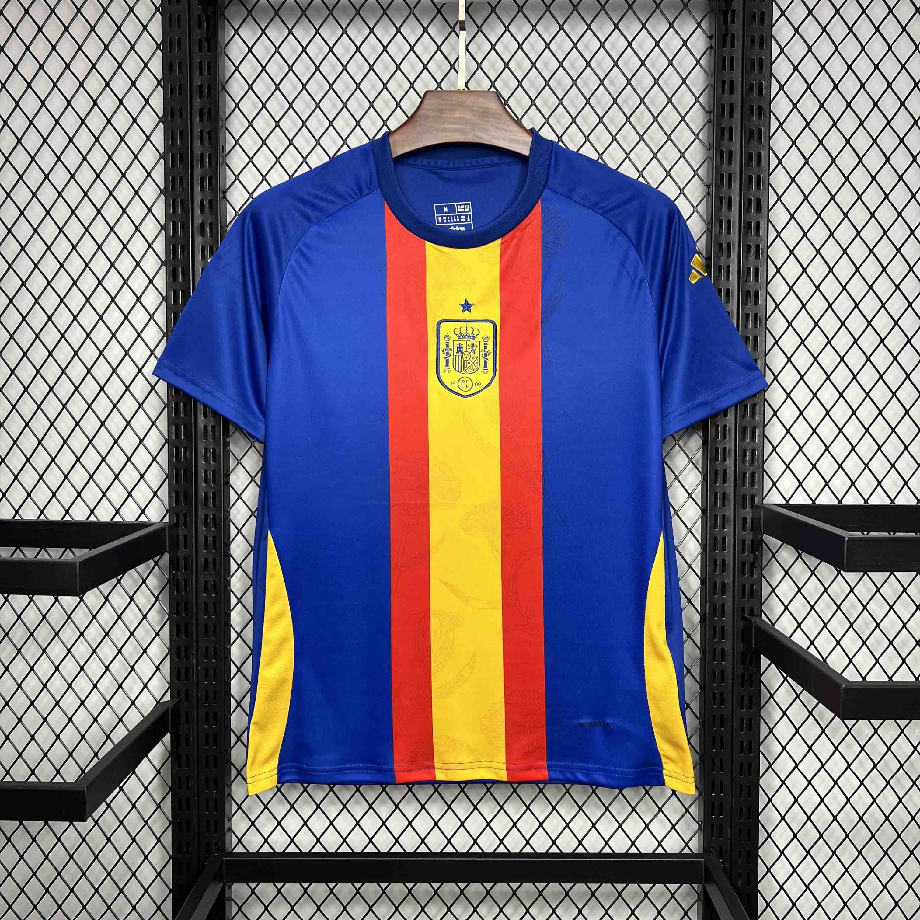 2024 Spain Pre-match Training Kit Football Uniform AAAAJersey Supplier Yupoo