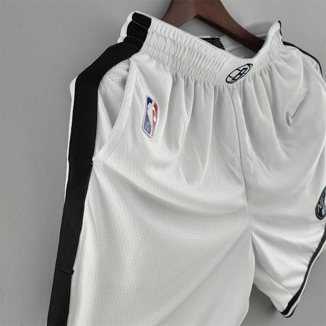 75th anniversary Brooklyn Nets White NBA shorts 3