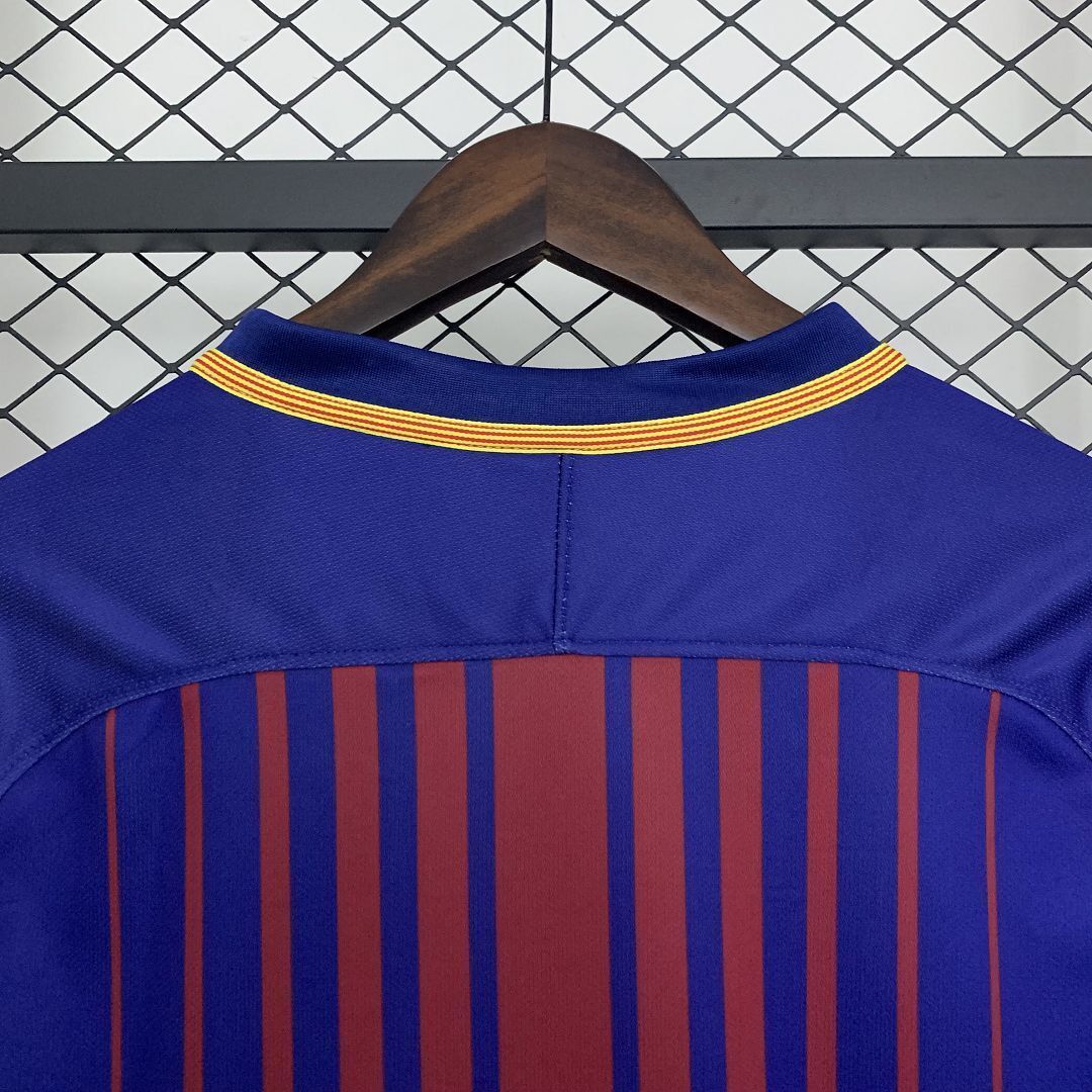 17-18 Barcelona Home Retro Long Sleeve Kit Vintage Shirt AAAAJersey Wholesale Yupoo 3