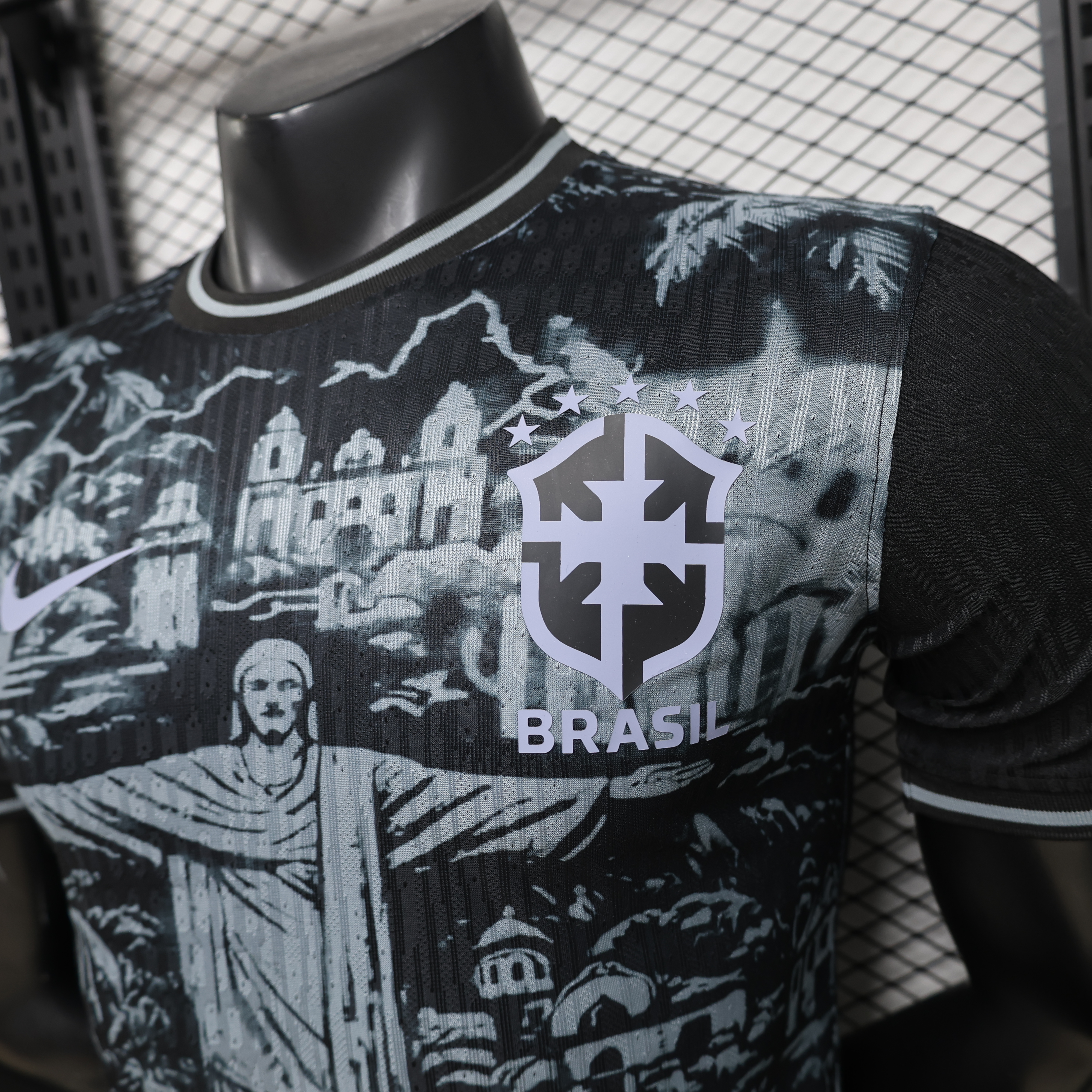 2026 Brazil Cristo Redentor Special Edition Football Player Version Black T-Shirt AAAAJersey Yupoo 7 7