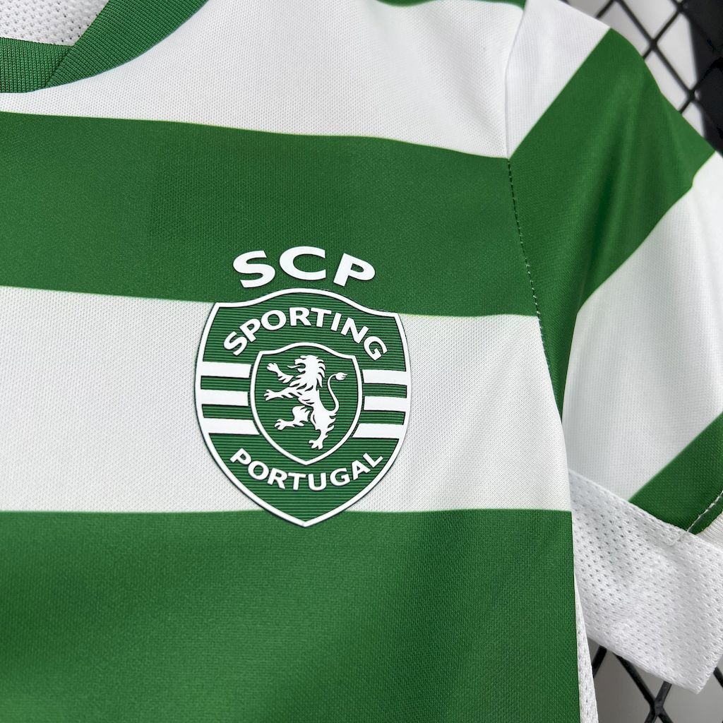 25-26 Sporting CP Home Kid Kits Youth Apparels Soccer AAAAJersey Yupoo 3