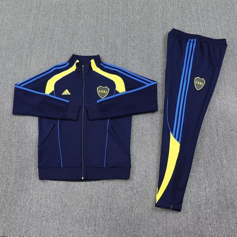 25-26 Boca Juniors Navy Football Tracksuits Long Jacket Suits 1