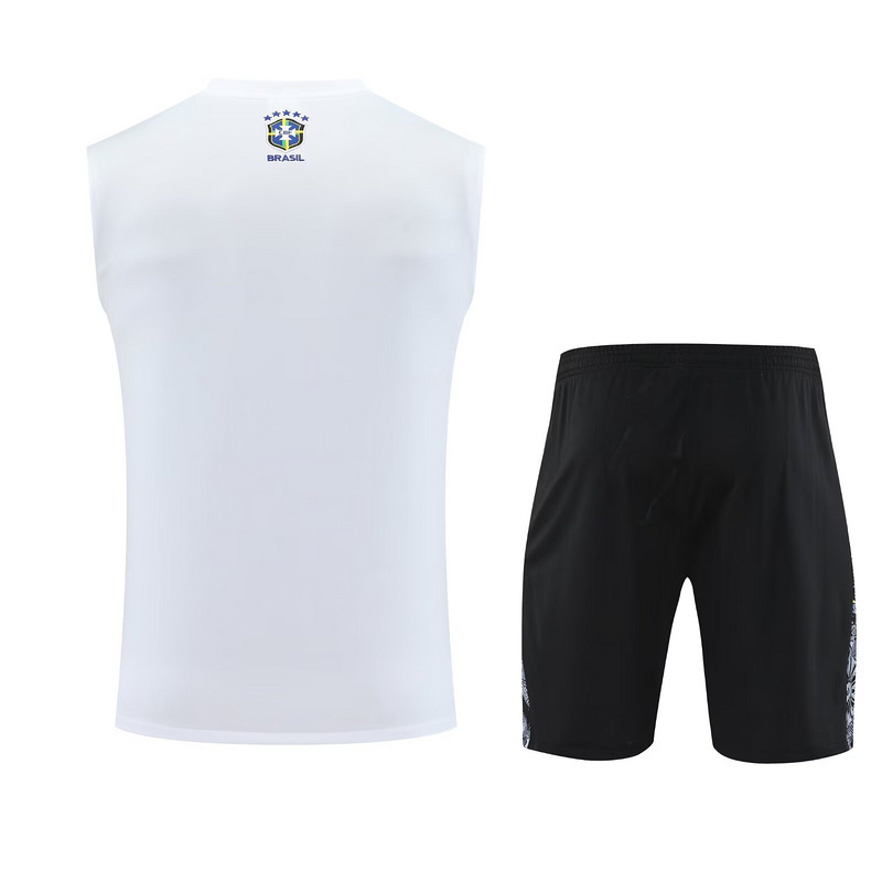 25-26 Brazil White Jesus Training Kits Football Vest Suits 5