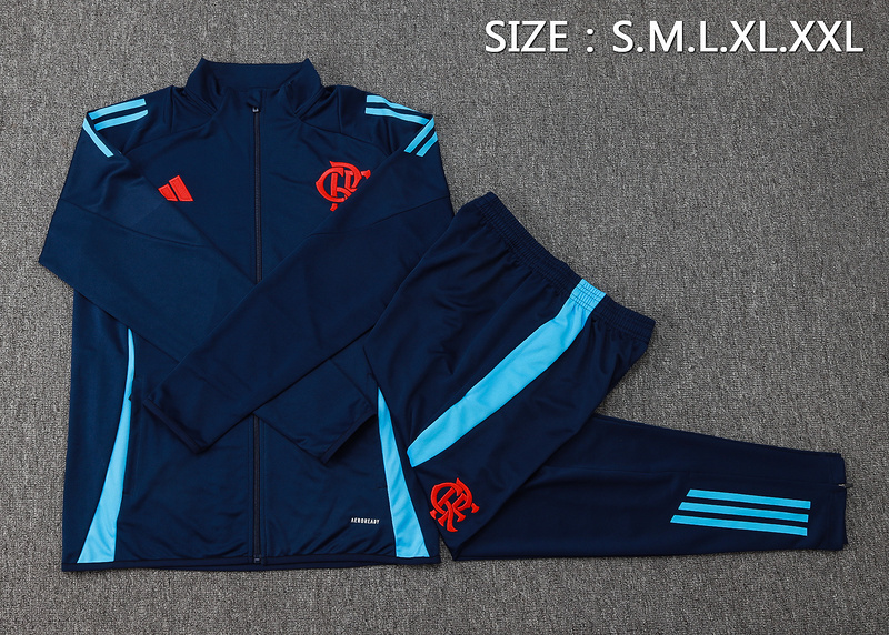 24-25 Flamengo Navy Football Tracksuit Long Jacket Suits 4