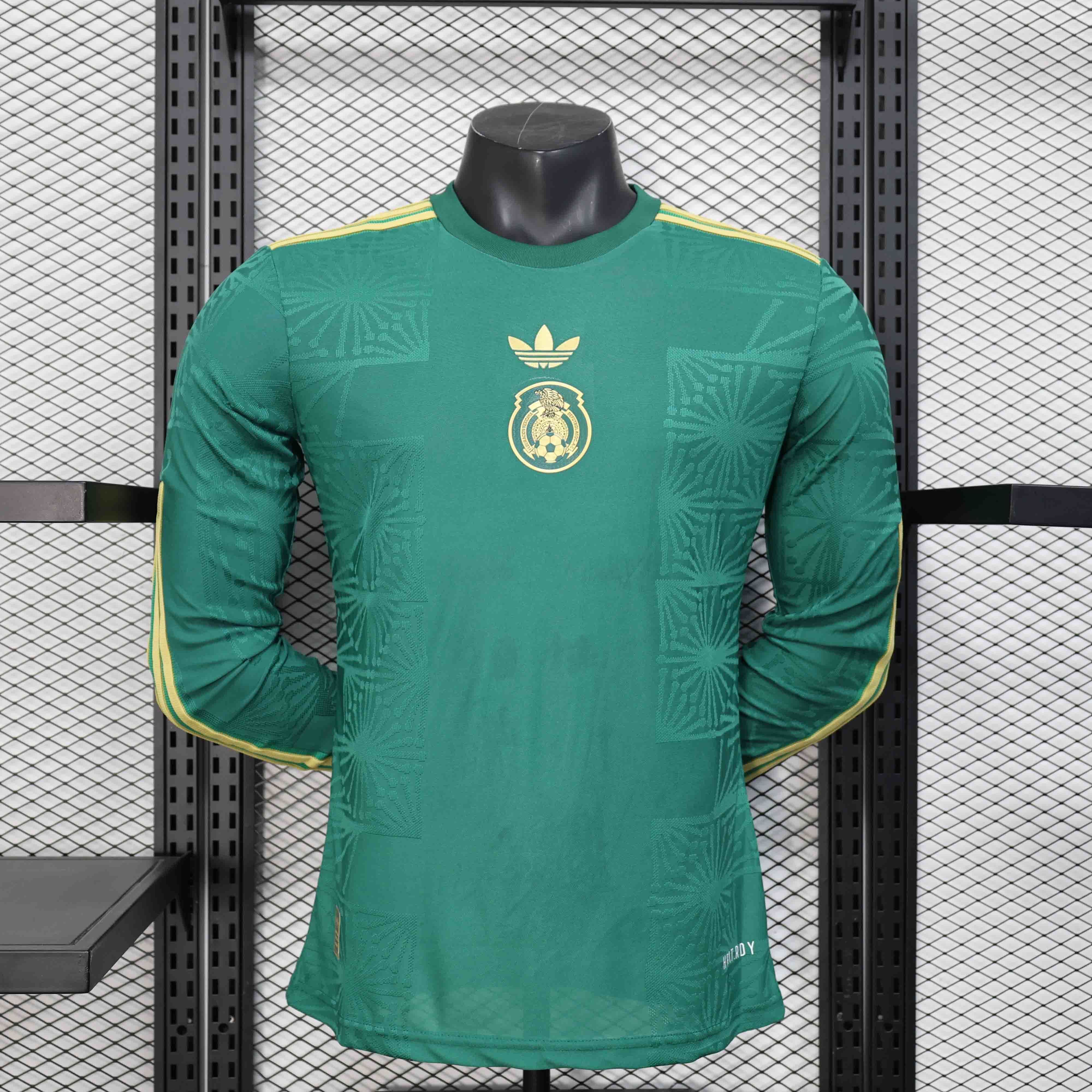 2025 Mexico Gold Cup Green Long Sleeve Kit Player Version Shirt AAAAJersey Supply Yupoo