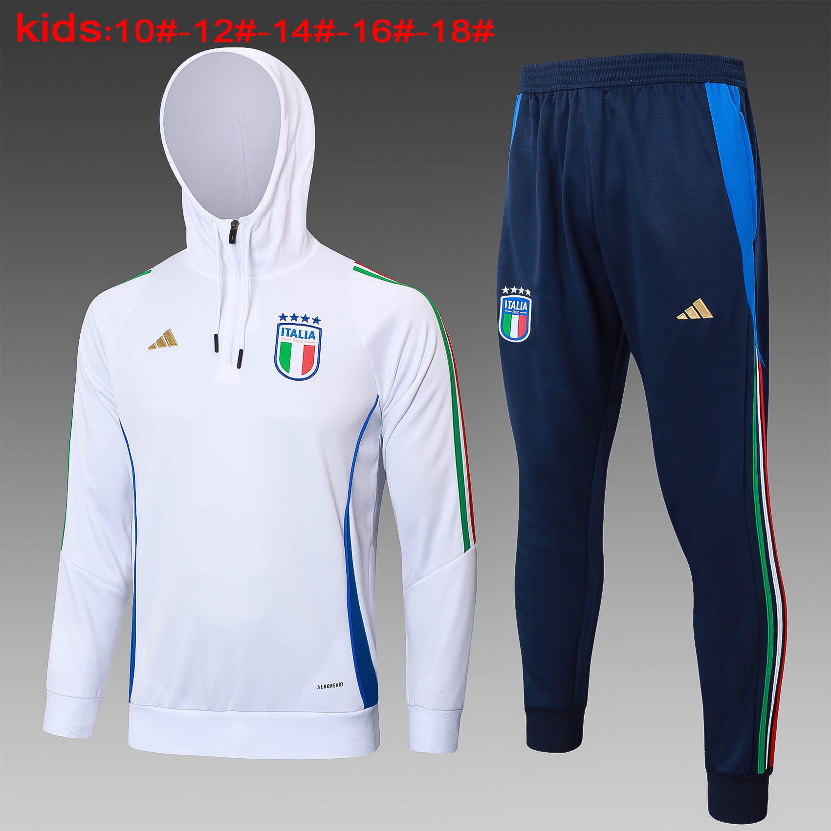 2024 Italy Kids Hoodie Long Sleeve Training Suit Football Shirts