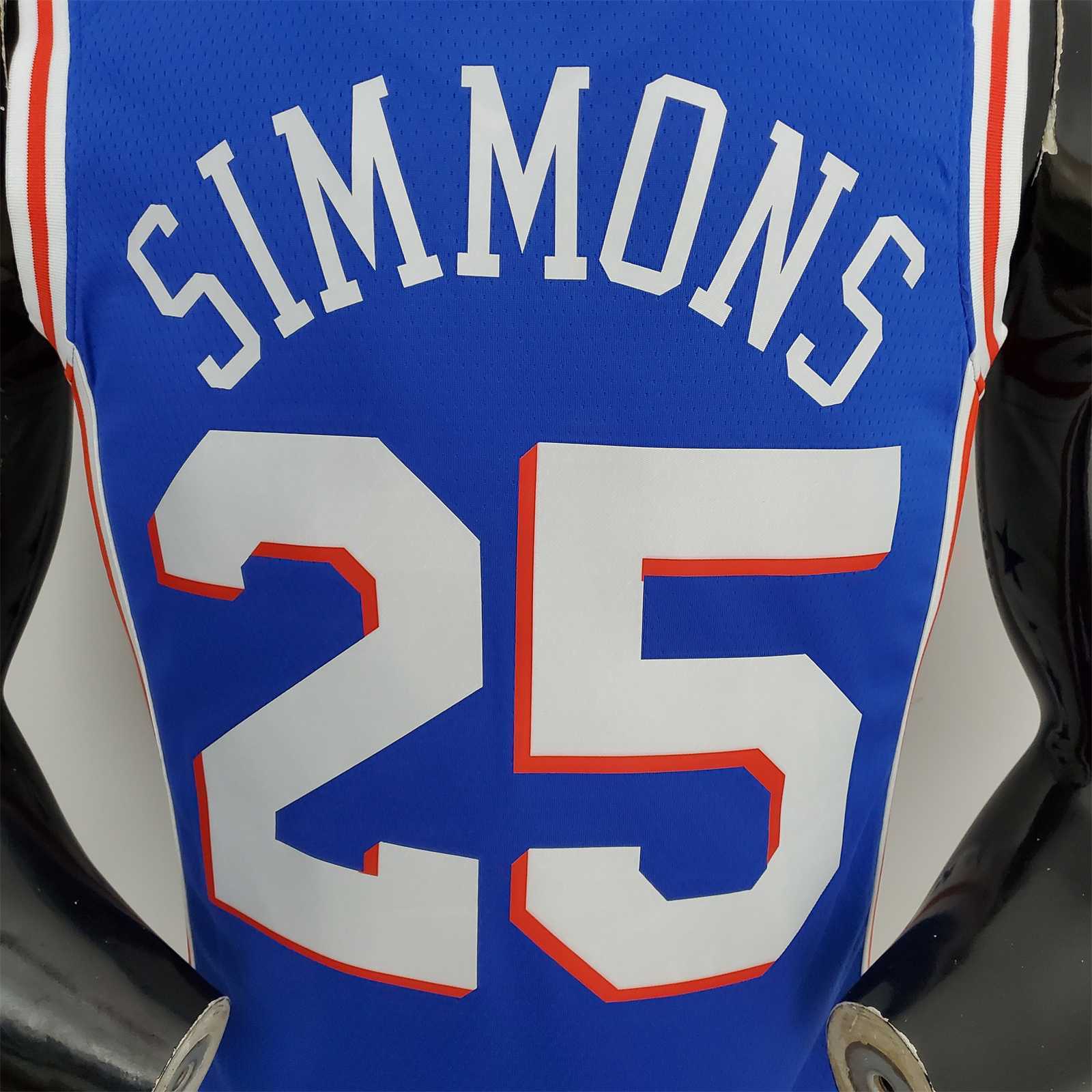 75th Anniversary Philadelphia 76ers SIMMONS#25 Blue NBA Jersey 8