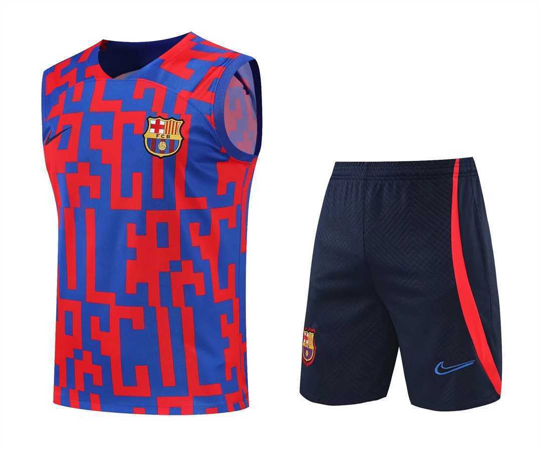 22-23 Barcelona vest training suit kit red and blue camouflage