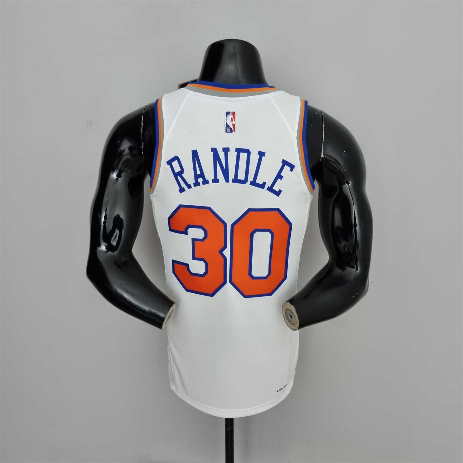75th Anniversary Randle #30 New York Knicks White NBA Jersey 3