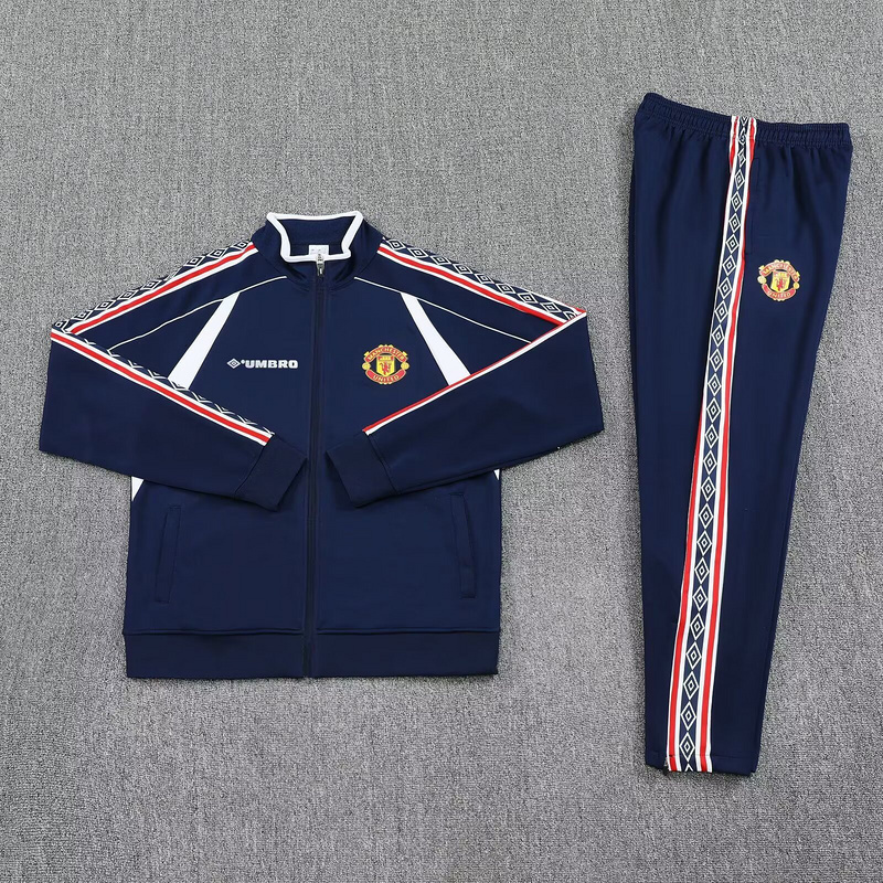 25-26 Manchester United Classic Navy Football Tracksuits Long Jacket Suits 2