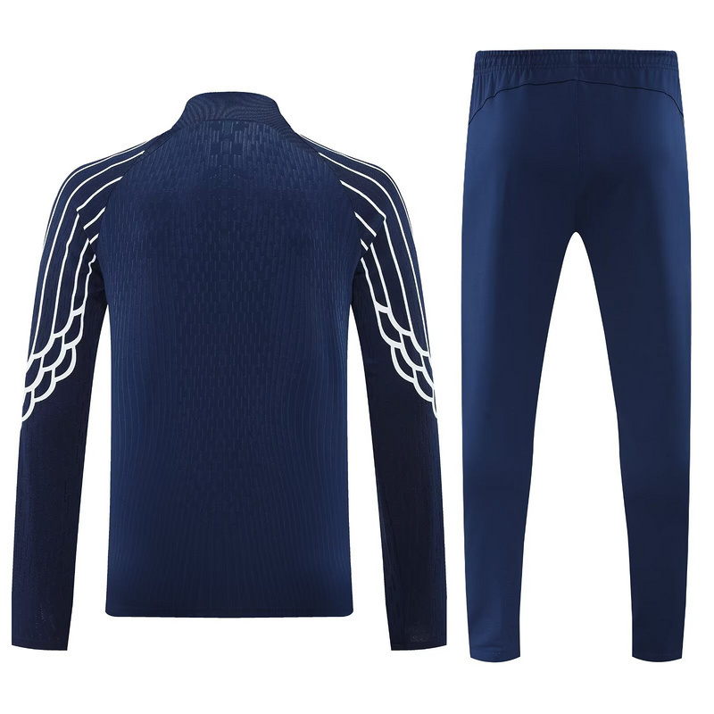 25-26 PSG x Jordan Navy Football Tracksuits Long Jacket Suits 2