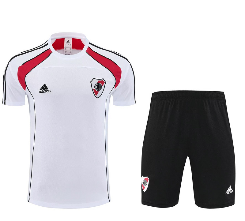 25-26 River Plate White Training Kits Football Tracksuits