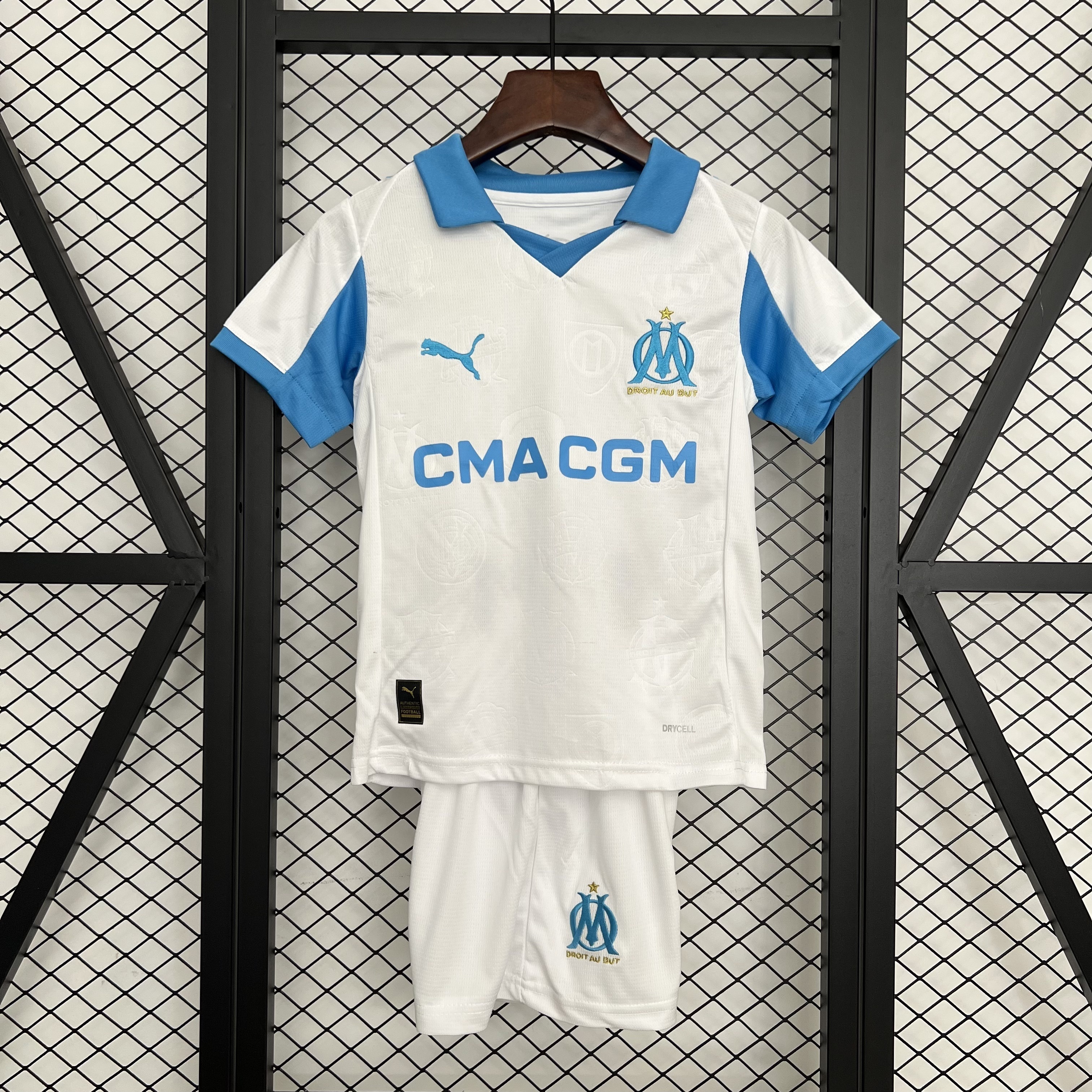 25-26 Olympique Marseille Home Kid Kits Youth Apparels Sino AAAAJersey Supply Yupoo 13