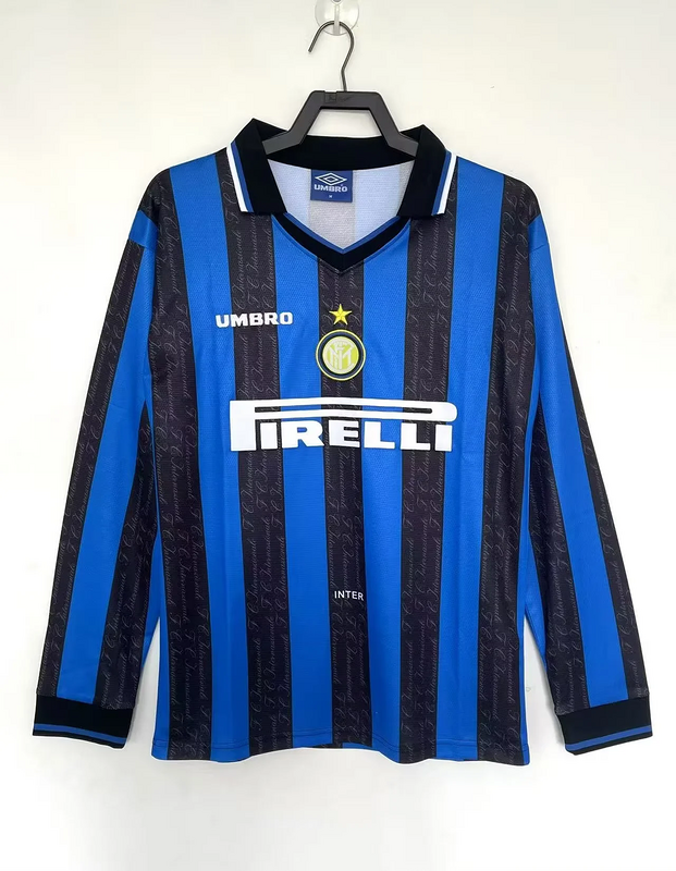 97-98 Inter Milan Home Retro Kit Long Sleeve Shirt Soccer AAAAJersey Yupoo